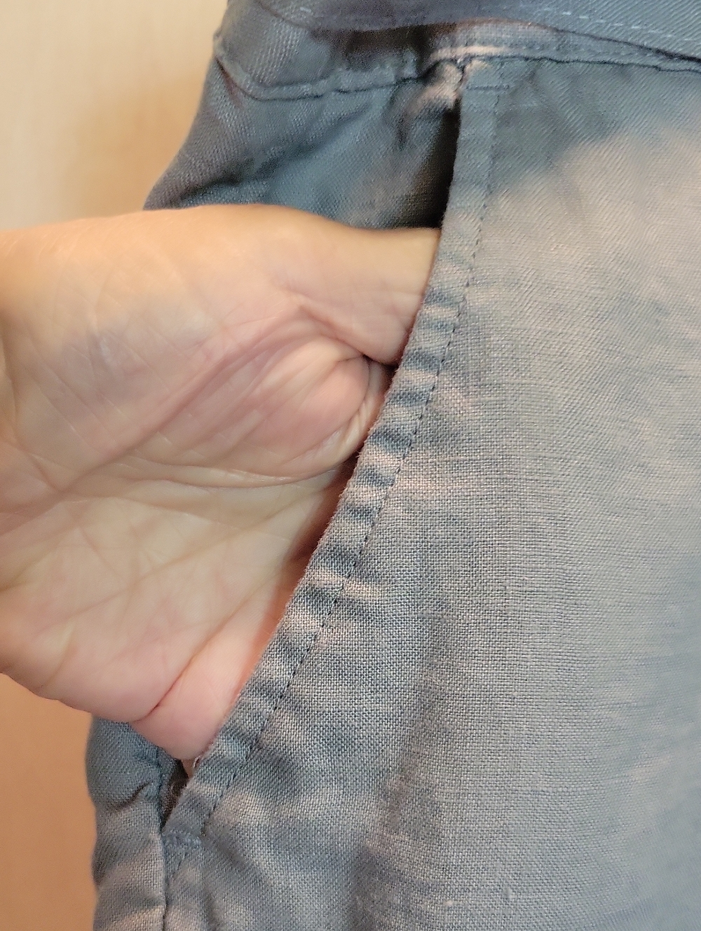 Willi Smith Linen Pants XL Gray Vintage - Picture 3 of 10